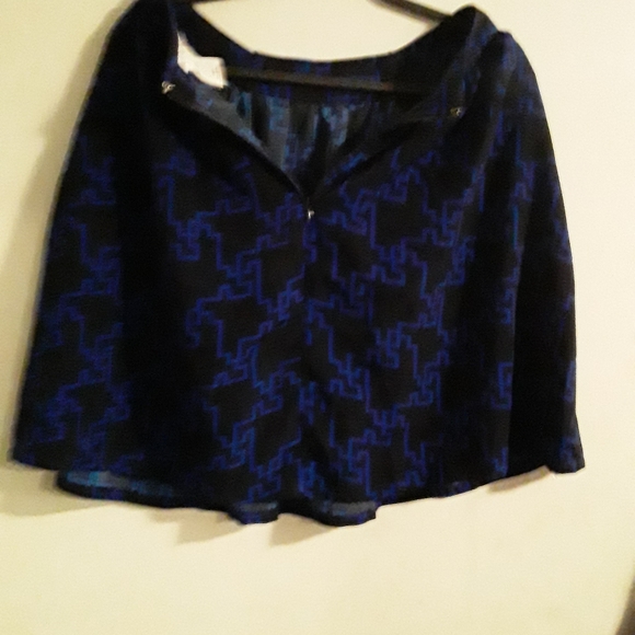 Vintage Merona Womens Small Black and Blue Light Mini Skirt - Picture 7 of 11